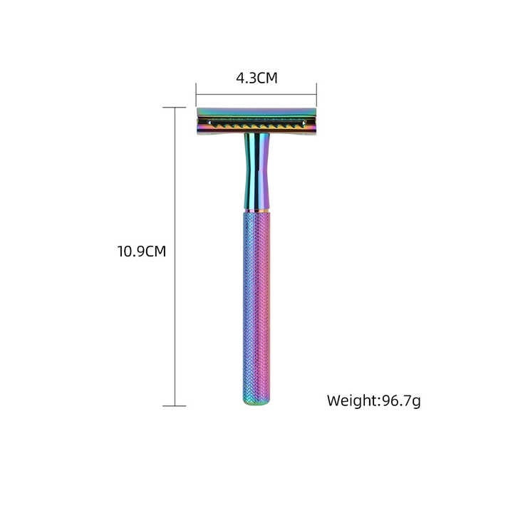 Rainbow Reusable Safety Razors - 5 Blades Included