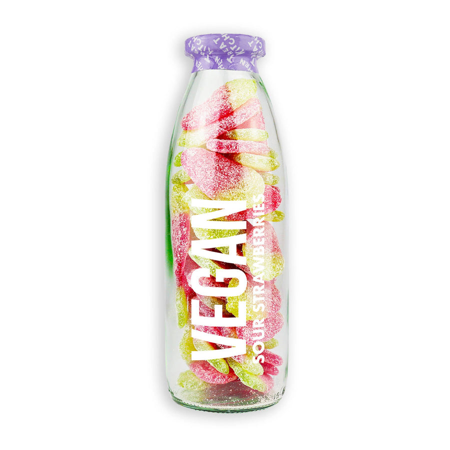 Sour Giant Strawberries Vegan Bottle 350g