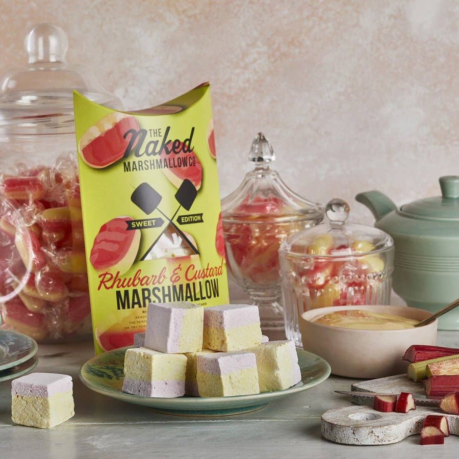 Rhubarb & Custard Gourmet Marshmallows – 100g