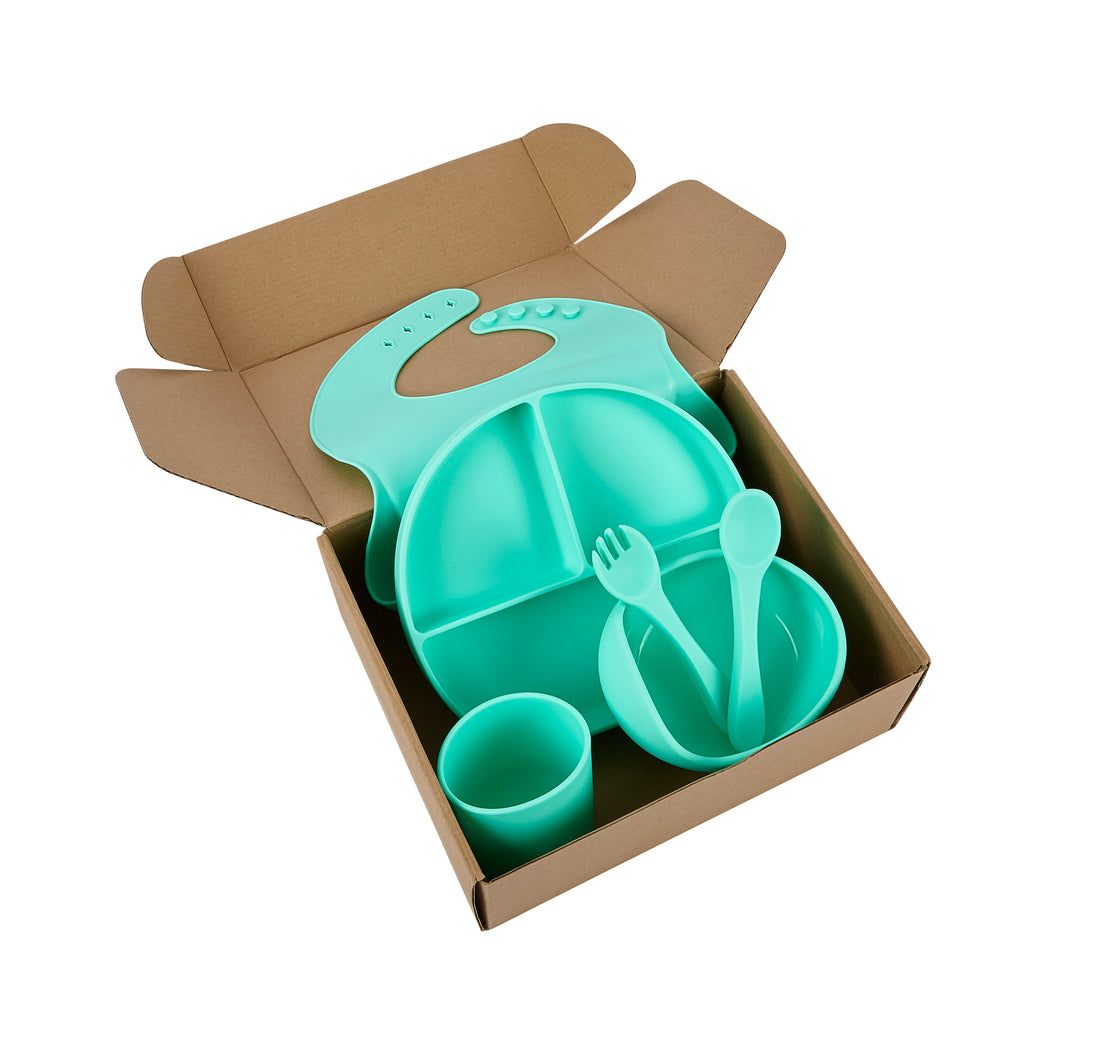 Baby Silicone Feeding Set 6pcs - Green