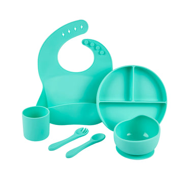 Baby Silicone Feeding Set 6pcs - Green