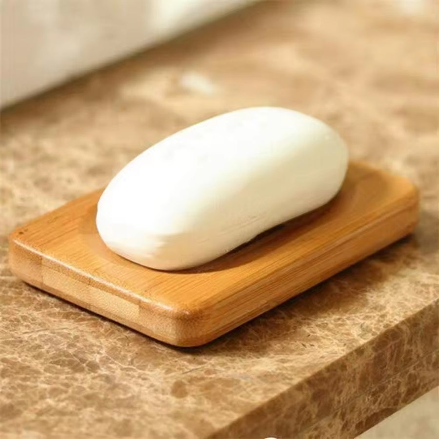 Bamboo Wooden Soap Tray, Rectangular Shape Tray For Soap Bars