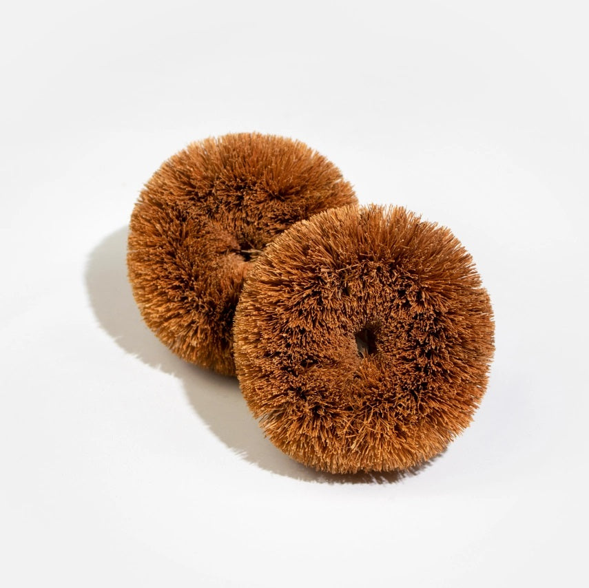 Zero Waste Club Coconut Round Kitchen Scourers – Pack of 2