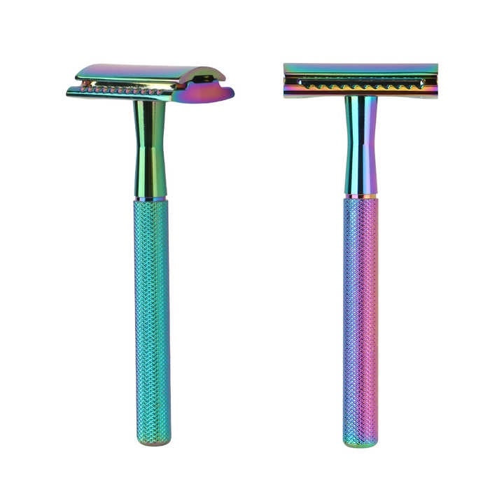 Rainbow Reusable Safety Razors - 5 Blades Included