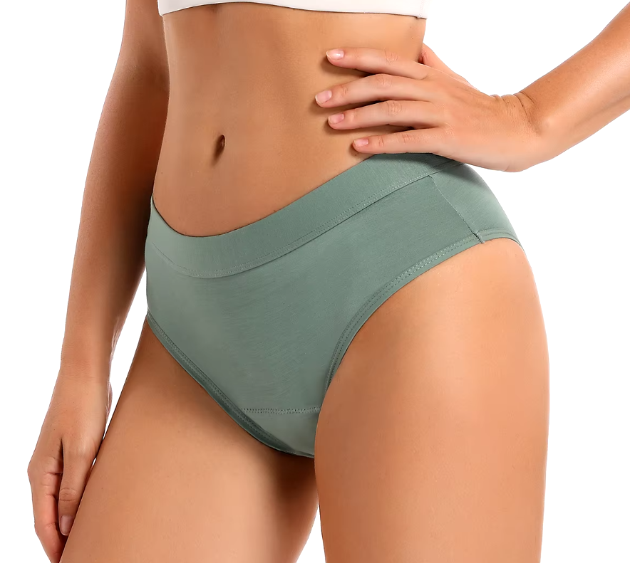 Bikini Style Reusable Period Pants - Biodegradable Bamboo Cotton Period Pants - S to 2XL