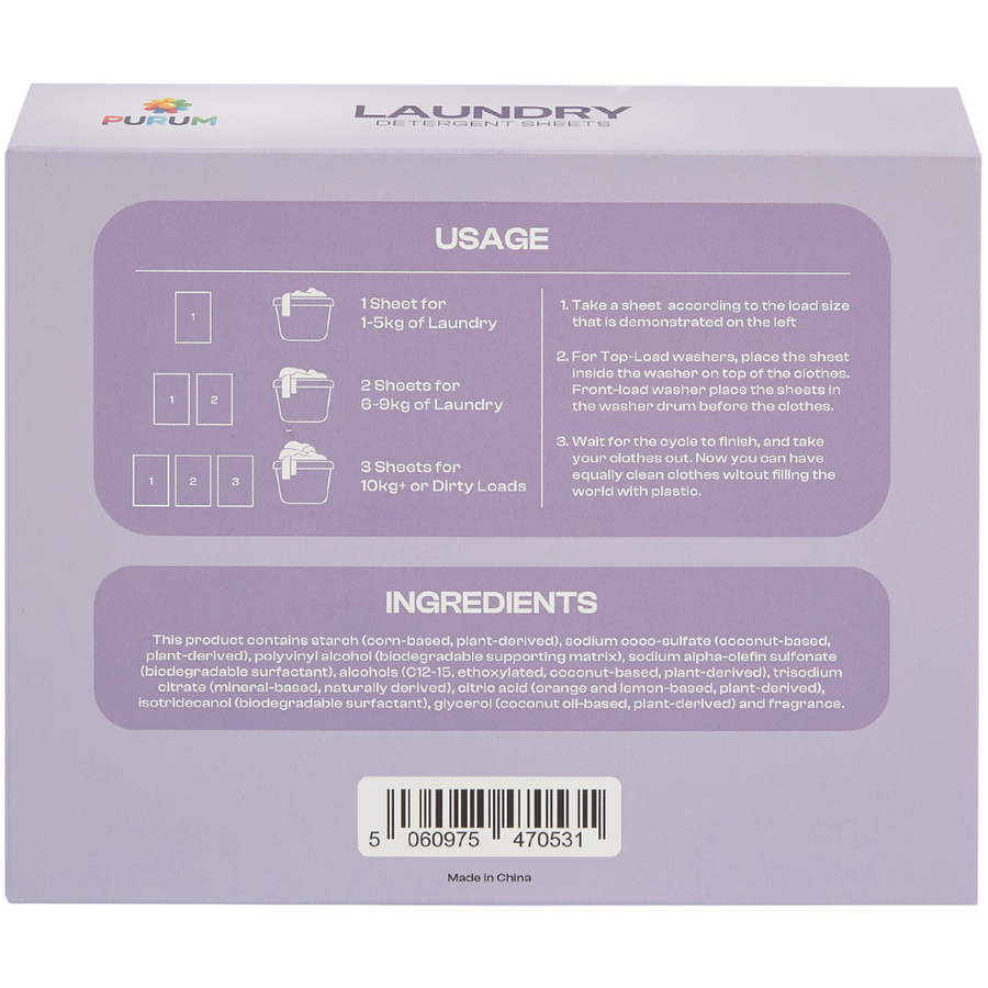 Lavender Scented Laundry Detergent Sheets - 64 Pack