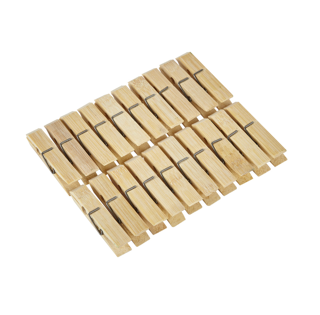 Bamboo Clothes Pegs - Biodegradable & Vegan - 20 Pack