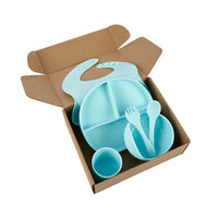 Baby Silicone Feeding Set 6pcs - Blue