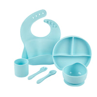 Baby Silicone Feeding Set 6pcs - Blue