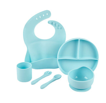 Baby Silicone Feeding Set 6pcs - Blue