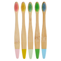 Kids Bamboo Plastic Free Eco Toothbrush For Children - 5 Pack