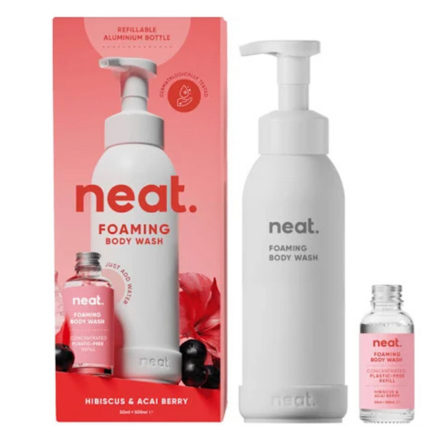 Neat Foaming Body Wash – Hibiscus & Acai Berry - Bottle & Refill