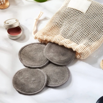 Black Organic Cotton Makeup Remover Pads - Pack of 16