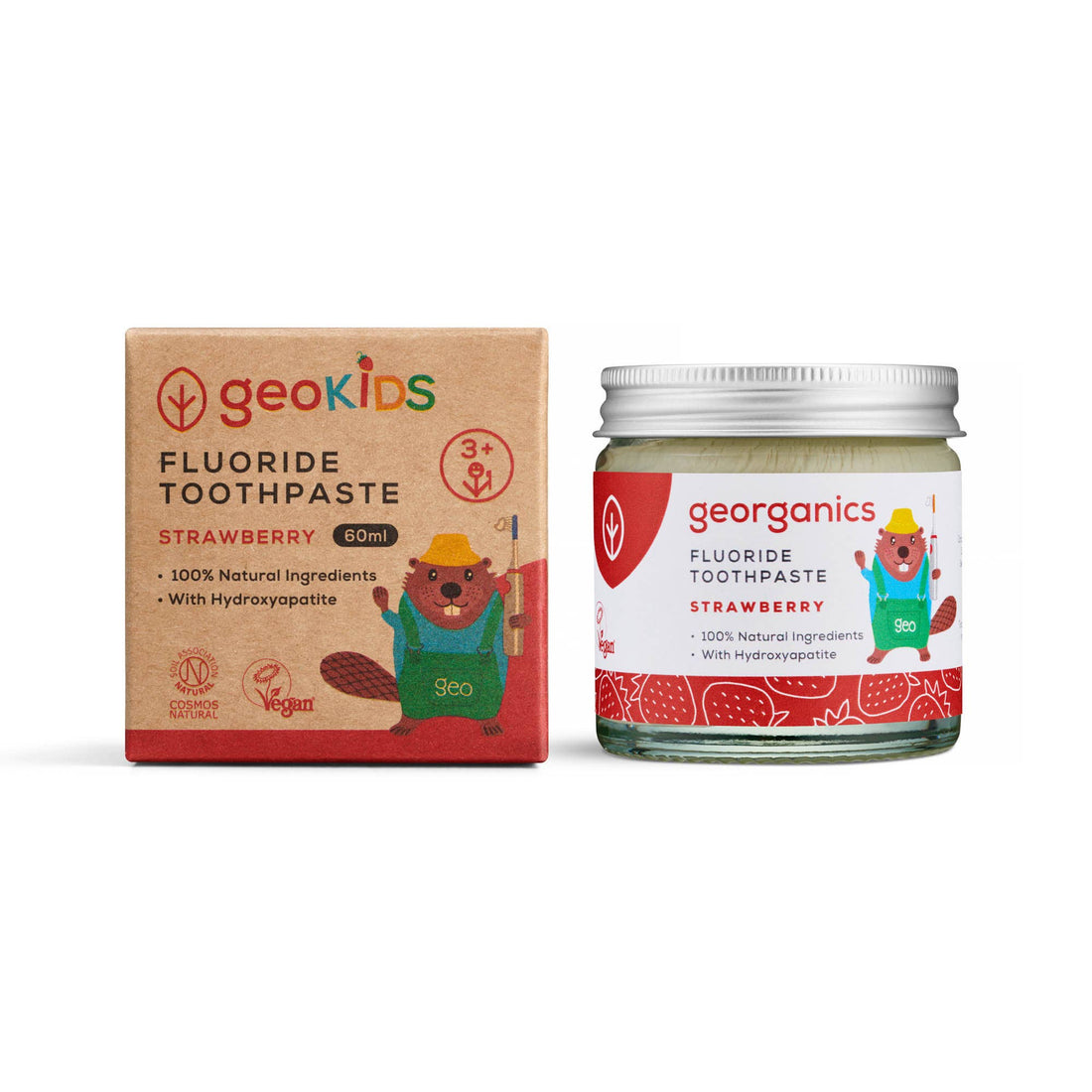 Geo Kids Fluoride Toothpaste - 100% Natural, Non-Foaming Formula